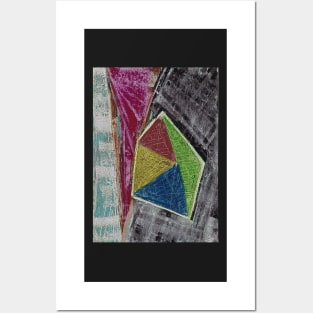 Geometry Oil Pastel Composition Posters and Art